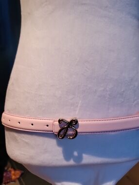 Vegan Pink Women's Decorative Belt with Buckle